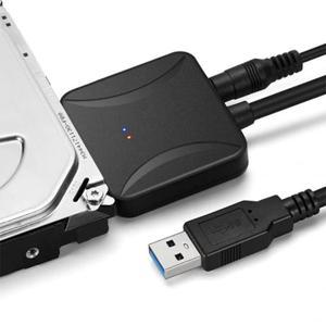 USB 3.0-Sata 변환기 지원 전원 어댑터가 있는 2.5/3.5인치 HDD SSD 고속 하드 디스크 데이터 케이블 USB 3