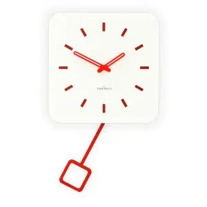 사각 추 벽시계 레드 (SQUARE PENDULUM Wall Clock - Red)인테리어 개업 가정용 자취 식당 다용도 카페 바