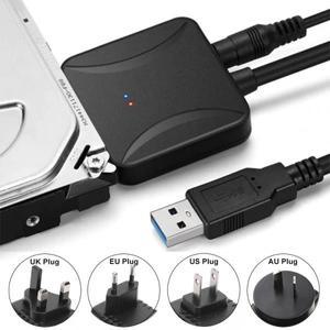 3.5/2.5인치 SSD HDD SATA III 하드 드라이브 디스크 변환기용 SATAUSB 3.0 어댑터 케이블 UASP 지원 12V