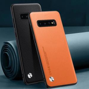 삼성 갤럭시 S10 플러스용 럭셔리 PU 가죽 케이스, 무광 커버, 실리콘 보호 휴대폰 5G 코크