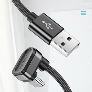 견고한 U자형 USB 충전기 휴대용 고속 케이블 검정색 180 각도 나일론