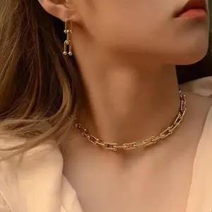 레나앤마켓클립 사슬 할로우 7mm 9mm 목걸이 볼드 목걸이 체인 초커 5mm U자