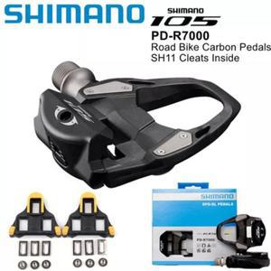 Shimano 105 PD-R7000 RS500 R540 SPD-SL 카본 클립리스 로드 페달 + 클리트 한 쌍의 검은색 자전거