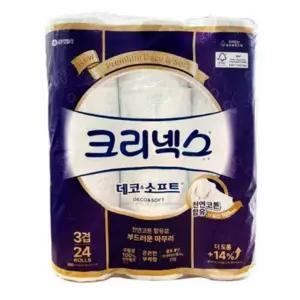 크리넥스 데코앤소프트 화장지35MX24롤 도톰한 화장지