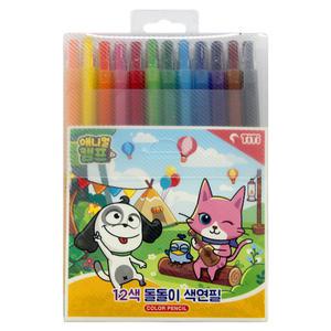 티티 12색 돌돌이색연필 / 12색색연필