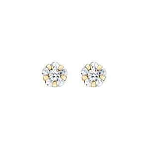갤러리아 [골드팡] 14k 쁘띠스톤 플라워 큐빅 귀걸이-3mm