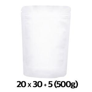 [기타]이지포장 무광 화이트 스탠드 지퍼백 원두 커피 봉투 500g 50매 기본형