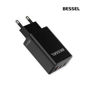 [셀러허브][바셀] 바셀 GaN 65W PD3.0 PPS 65W 초고속 미니3포트 멀티충전기 블랙 (S10961210)