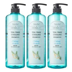 댕기머리 허벌 티트리 쿨링 샴푸 1000ml 3개+사은품(쇼핑백+팩 2매+클렌징폼 120ml+샴푸 10매 )