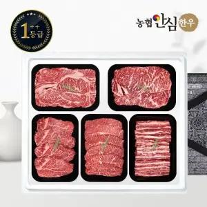[농협안심한우] 1++등급 한우 선물세트 구이6호 2kg (등/채/안/부/갈)