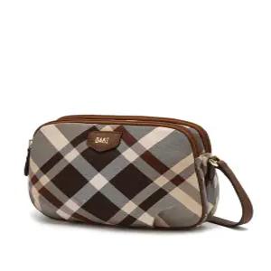 닥스 액세서리 [메가히트/스테디][TARTAN CHECK JQD] 브라운 체크 가죽배색 자카드 크로스백 DCBA5E945W2