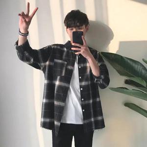 린넨 리넨 긴팔 반팔 셔츠 남방 마 여름 냉감 봄 캐주얼 트렌디 긴 스타일 루즈 피트 체크 무늬 남성 자켓