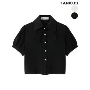 [하프클럽/탱커스]여성 스판 진주 단추 반팔 블라우스