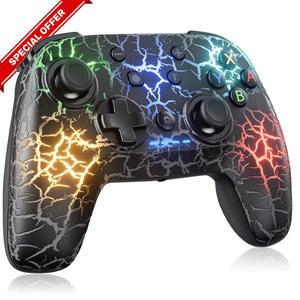 Nintendo Switch/Lite/OLED용 무선 컨트롤러, Pro 게임패드 교체, 터보, 6축 자이로, 진동, LED 포함