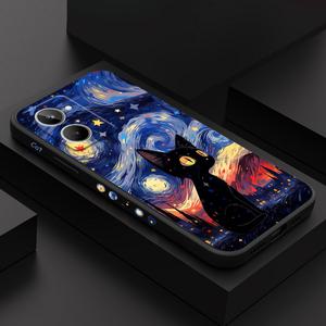 핸드폰 케이스  스타 고양이 전화 OPPO Realme 11 10 9 9i 8 8i 7 Pro Plus C35 C21Y C25Y C25 4G 5G 액체