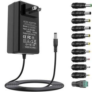 11개의 변경 가능한 DC 플러그 팁 AC120V에서 12V로 3A 2.5A 1A 전원 어댑터 LED 스트립 라이트 GPS PC 디스플레이용 공급 코드를 전환하는 12V 장치 충전기