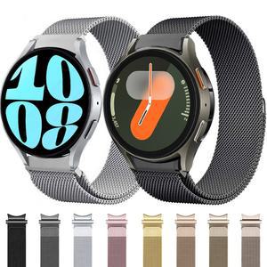 시계 용 마그네틱 루프 스트랩 7 6 5 4 40mm 44mm 4 6 클래식 42 46mm 43 47mm 간격 없음 금속 팔찌 Galaxy Watch 5 Pro 45