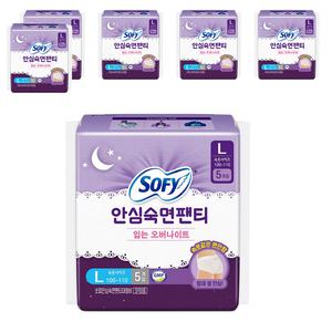 쏘피 안심숙면팬티 바디케어 입는 생리대 대형 5개입 6개