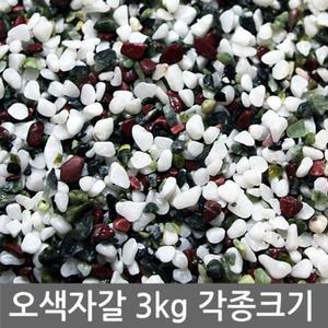 오색자갈 3kg전후 어항 수족관 장식 화분 인테리어 마감재 미술재료 등 다용도 자갈/바닥재/돌맹이