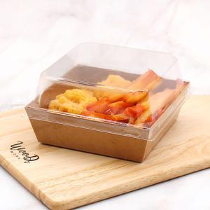 샌드위치케이스 포장용기 정사각 크라프트(소) 10.5 x 10.5 x H3.5cm 100개 세트