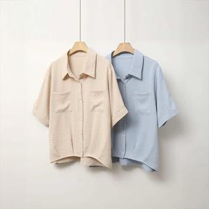 나나 여행 카라 셔츠 밑단핀턱 포켓 데일리 반팔 남방 여름 데이트 루즈핏 40대 여자