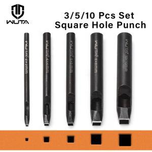 WUTA 3-10개 정사각형 구멍 펀치 도구 세트 가죽 펀처 펀칭 장식 DIY 벨트 가방 펜던트 공예