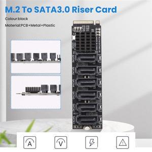 호환 L54A M.2 MKEY PCI E 라이저 카드 M.2 NVME SATA3.0 PCIE SATA 6GPBSX6 포트 확장 ASM1166  PM 기능