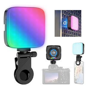 126 LED 비디오 조명, 휴대폰용 3000-9000K RGB 셀카 자석 뒷면, 2000mAh, 3CCT/RGB 풀 컬러/10 이펙트 미니 카메라 스트리밍/틱톡/사진용 휴대용 휴대폰 조명