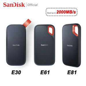 SanDisk 휴대용 SSD USB 3.2 외장형 HD 480GB 1TB 하드 드라이브 솔리드 스테이트 플래시 디스크 E30 E61