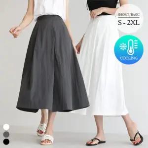 어썸 [숏/기본/~2XL] 바스락 경량 A라인 롱 스커트_264670