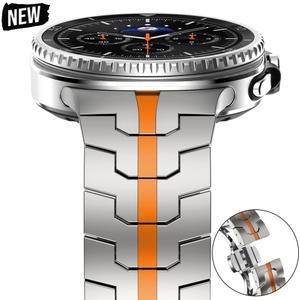 삼성 갤럭시 시계 8 40 44mm Ultra2 손목 밴드 럭셔리 액세서리에 클래식 스틸 스트랩 Watch8 팔찌 대한 스테인레스