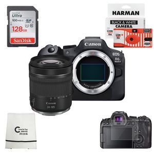 (컴온탑) 캐논 정품 EOS R6 Mark II + RF 24-105mm F4-7.1 STM KIT (재고보유) + SD 128GB + 보호필름 + 융 + 포토리뷰 흑백 일회용 카메라 (단독 1000대 판매 돌파!) (재고보유)