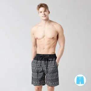 [하프클럽/베이직 엘르] 남성인 모노톤 패턴 보드숏 비치반바지 BEM-S951K