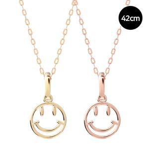 14K GOLD 스마일 펜던트 금 목걸이_42cm