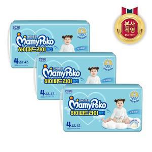 [엘지생활건강]마미포코 하이퍼드라이팬티 대형 42P 여아 X 3팩(1BOX)
