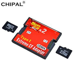 sd카드리더기 CHIPAL 듀얼 마이크로 SD SDHC SDXC TF to CF 카드 어댑터 리더 UDMA 익스트림 컴팩트 플래시 I 타입 컨버터