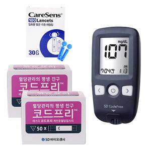 SD 코드프리 혈당계 + 시험지100매 + 채혈침100개 H