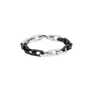 루이비통 모노그램 체인 브레이슬릿 실버 블랙 Louis Vuitton Monogram Chain Bracelet Silver Black