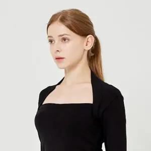 CLS10 홀터넥 양쪽 끈 롱스리브 블랙 (WFH49KE)