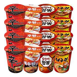 [기타]농심 컵라면 소컵 혼합 16개 (신라면+새우탕+오징어짬뽕+너구리 각 4개)