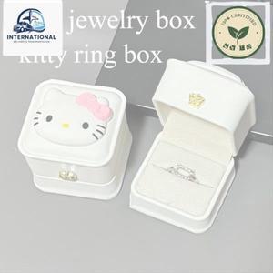 2024 새로운 Sanrio 키티 반지 상자 고백 선물 제안 벨벳 보석 친구 소녀 좋아하는