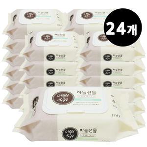 하늘선물 물티슈 캡형 100매x24팩 / 가성비 좋은 다용도