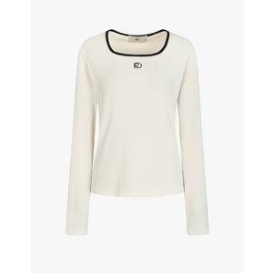 [JJ지고트](하남점)배색 스퀘어넥 골지 티셔츠 GN9P0TSR2
