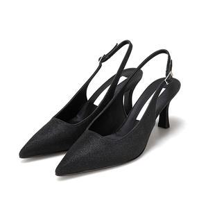 바바라 패브릭 스틸레토 여성슬링백 7cm_BBH203