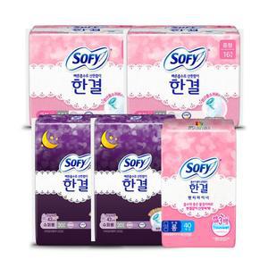 쏘피 한결 슈퍼롱 20개입 x2개 +중형 16개입 x2개 +라이너 롱(무향) 40개입x1개