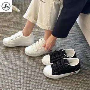 [애슬릿] 키높이 운동화 찍찍이 단화 끈 없는 캔버스 국산