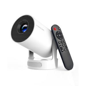 WiFi 6 및 Bluetooth 5.4를 지원하는 Magcubic 미니 프로젝터, 휴대용 프로젝터 4K 지원, 5W 사운드베이스 스피커, 180 회전식 자동 수직 키스톤 스마트 영화 홈 실외용 HY300Pro+