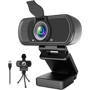 [미국배송] 웹캠 HD 1080P 스테레오 마이크가 있는 라이브 스트리밍 카메라 110도 시야각이 PC 데스크탑 또는 노트북 USB 웹캠 스위치 2 화상 통화 녹음 회의 스트리밍 게임용