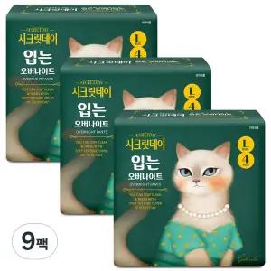 시크릿데이 입는 샘방지 저자극 안심 오버나이트 팬티형 대형 4개입 9개