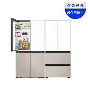 삼성 비스포크 키친핏 냉장고&4도어 김치냉장고 세트 RM70F63R2ZG+RK70F42M2ZG 에센셜화이트+에센셜베이지 2025신제품